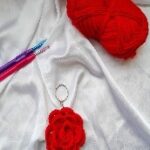 Crochet Rose keychain