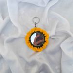Handmade Crochet Sunflower Mirror Keychain