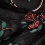 Black hand-painted dupatta