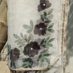 White hand-painted dupatta