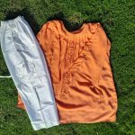 Orange beaded dress