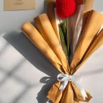 Red crochet tulip