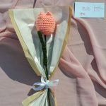 Peach crochet tulip
