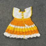 Yellow and white crochet frock