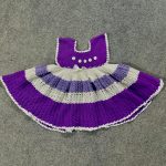 Purple and white crochet frock