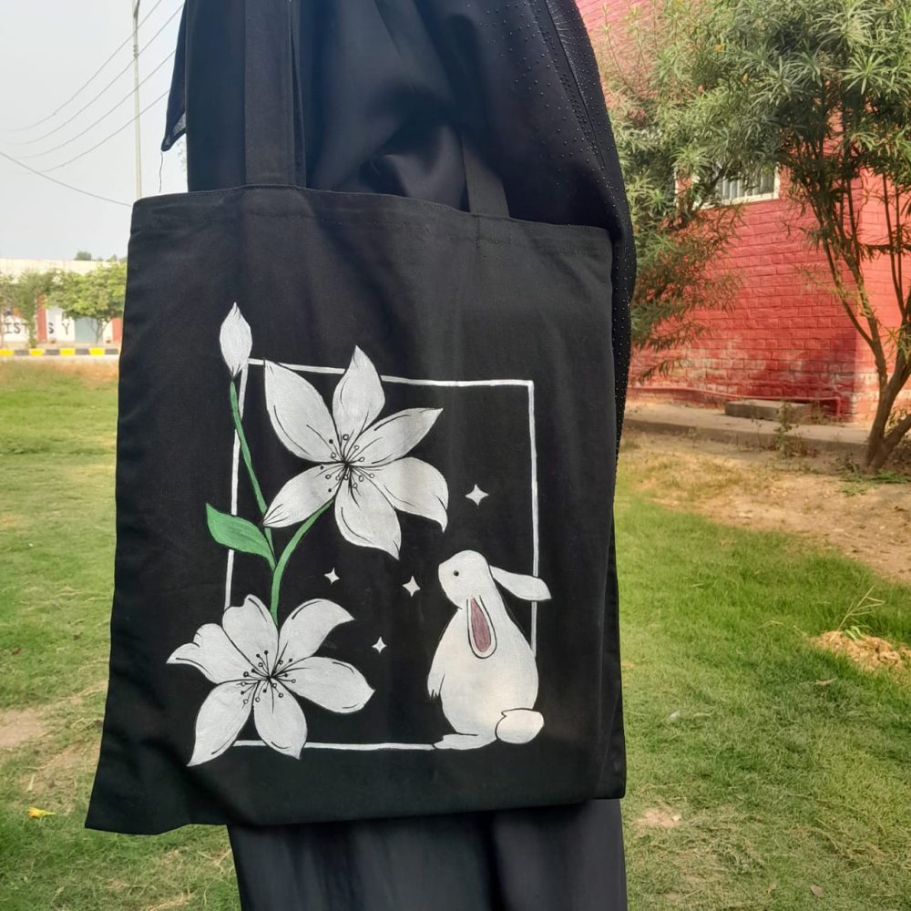 Hand-painted tote bag