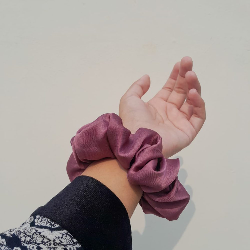 Purple scrunchie