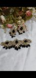 Black necklace with matching earrings