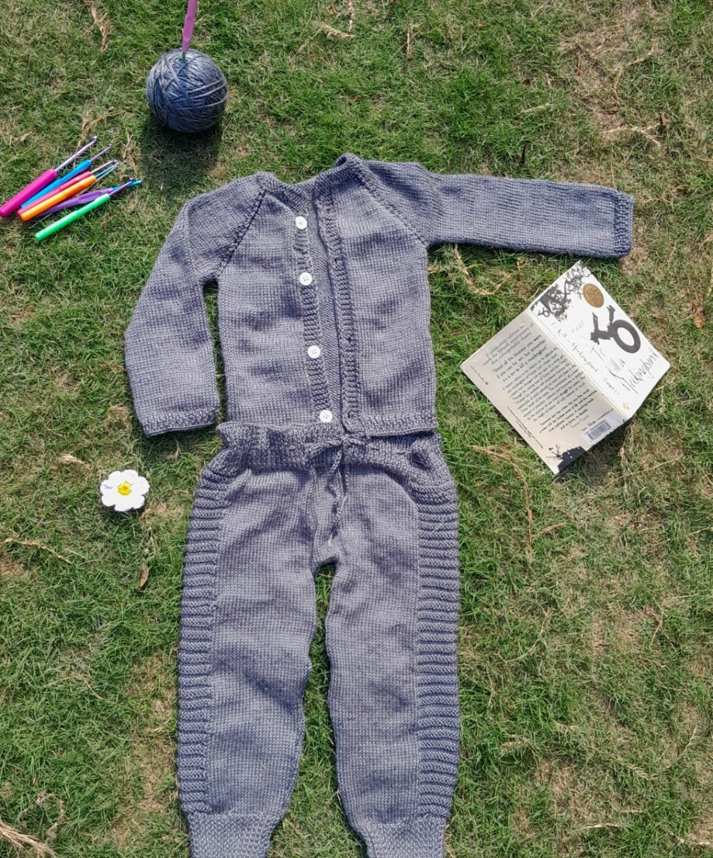Grey crochet dress